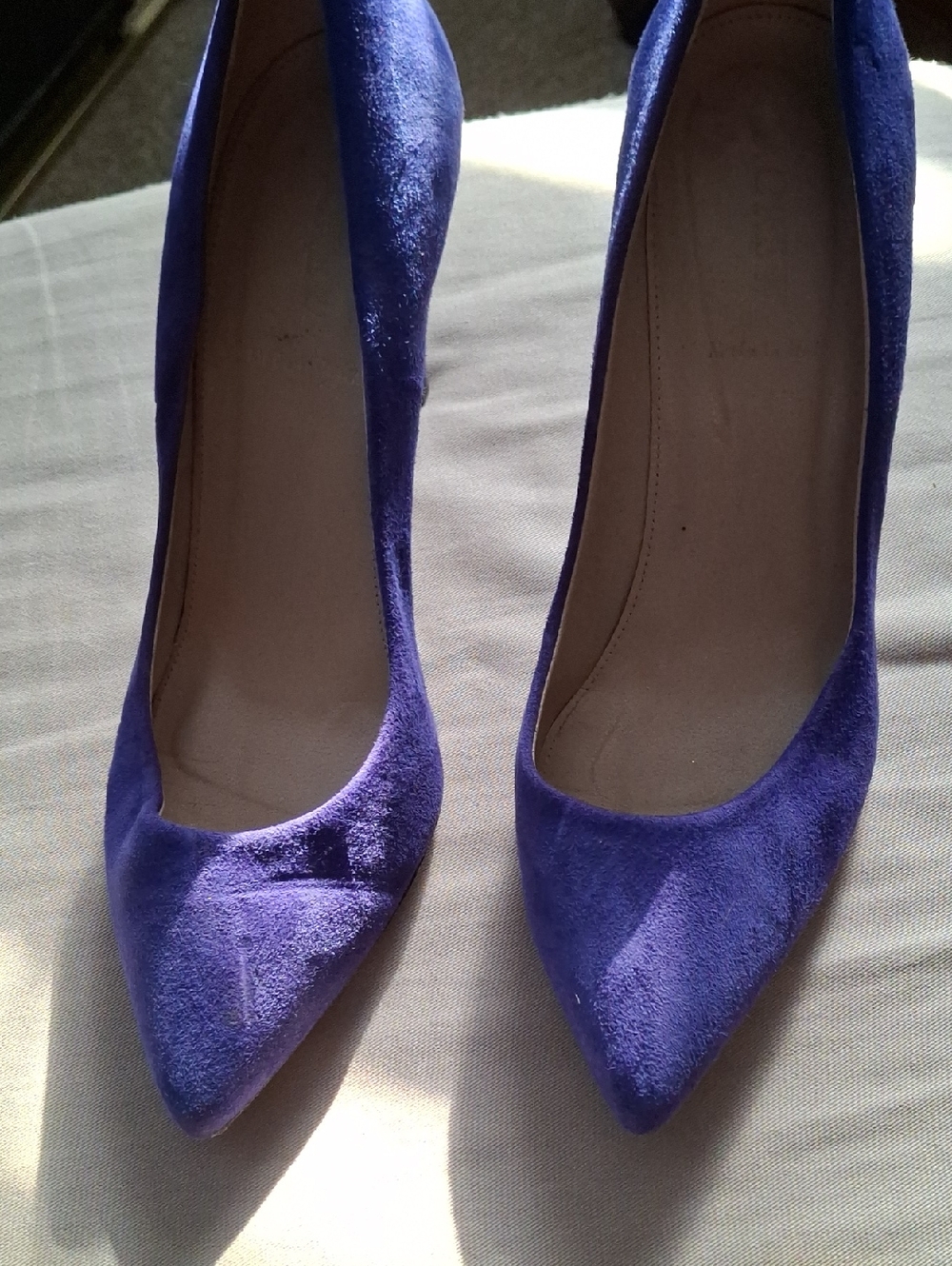 J. Crew Purple Suede Pointed-Toe Pumps